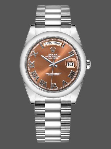 Rolex Day-Date 118209 Copper Brown Dial 36mm Unisex Replica Watch