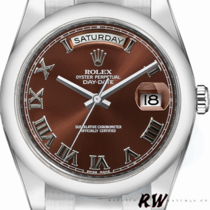 Rolex Day-Date 118209 Chocolate Brown Diamonds Dial 36mm Unisex Replica Watch