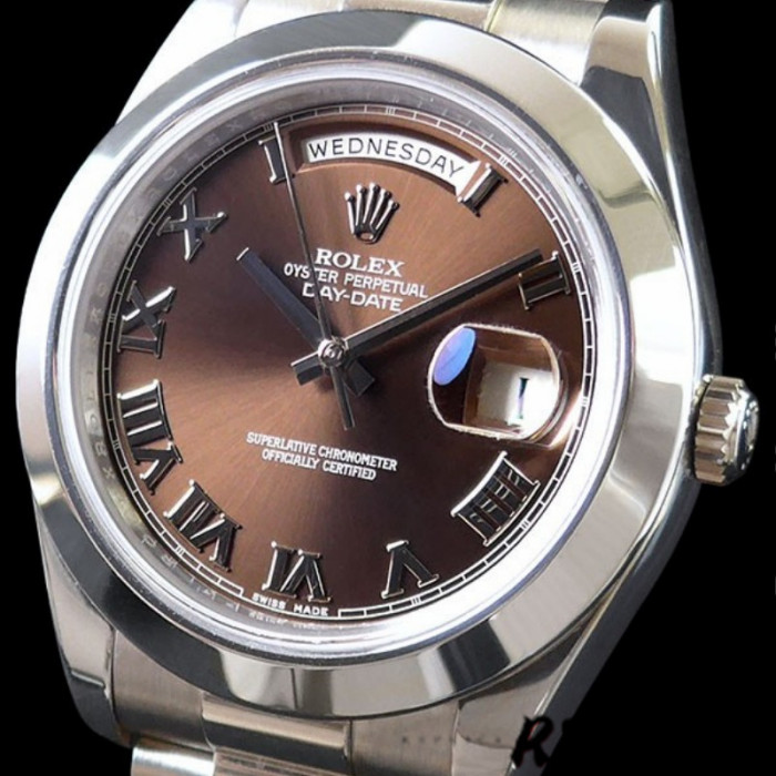 Rolex Day-Date 118209 White Gold Chocolate Brown Dial 36mm Unisex Replica Watch