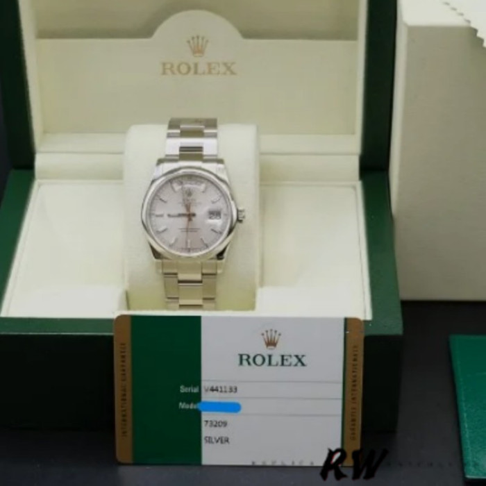 Rolex Day-Date 118209 Silver Dial 36mm Unisex Replica Watch