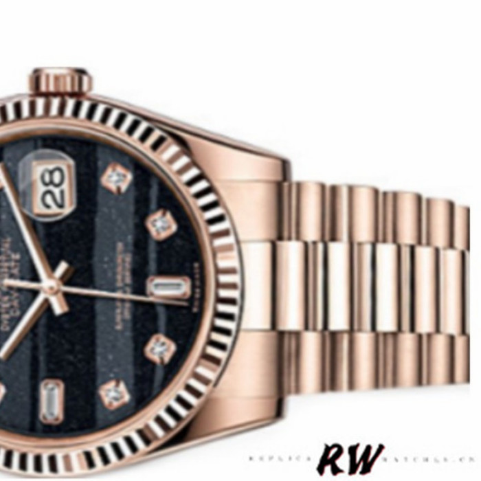 Rolex Day-Date 118235 Everose Gold Diamond Ferrite Dial 36mm Unisex Replica Watch