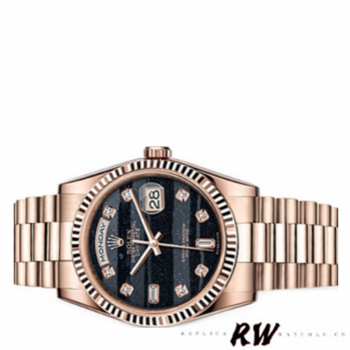 Rolex Day-Date 118235 Everose Gold Diamond Ferrite Dial 36mm Unisex Replica Watch
