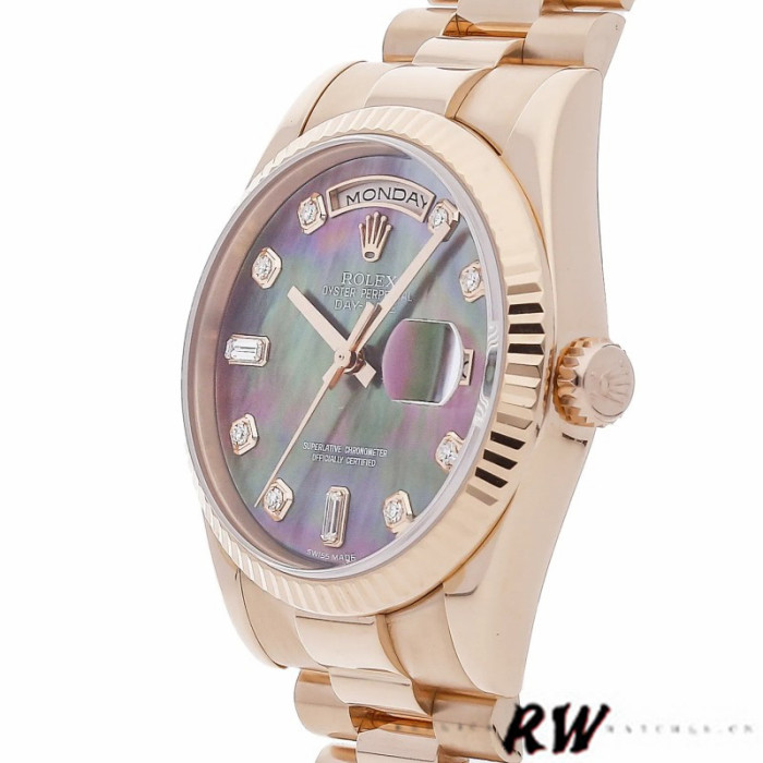 Rolex Day-Date 118235 Mother of pearl diamond dial 36mm Unisex Replica Watch