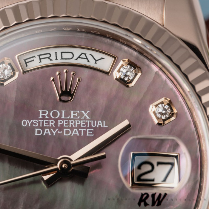 Rolex Day-Date 118235 MOP Black Dial 36mm Unisex Replica Watch