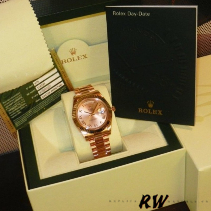 Rolex Day-Date 118235 Rose Champagne Roman Dial 36mm Unisex Replica Watch