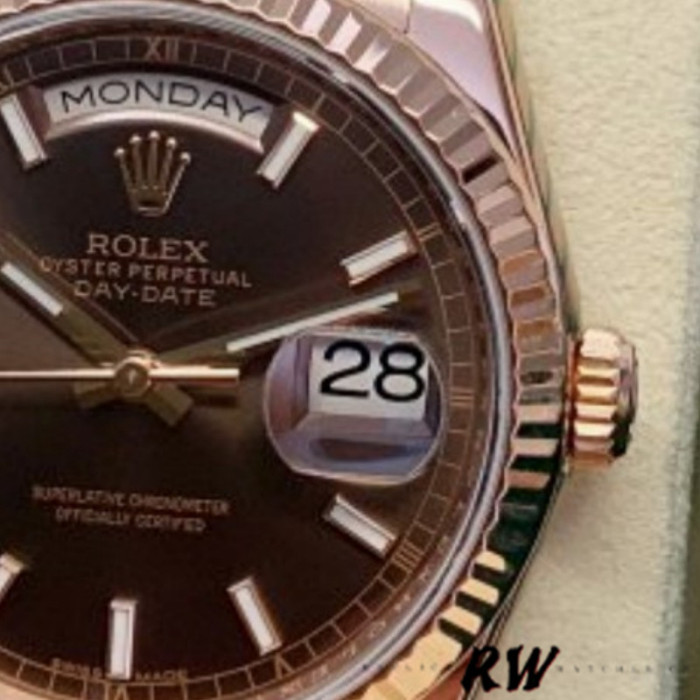 Rolex Day-Date 118235 Fluted Bezel Chocolate Dial 36mm Unisex Replica Watch