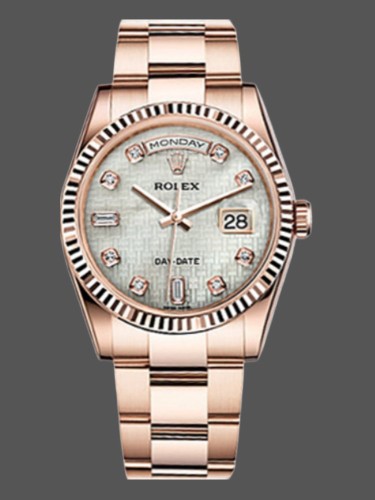 Rolex Day-Date 118235 Mother of Pearl White Dial 36mm Unisex Replica Watch