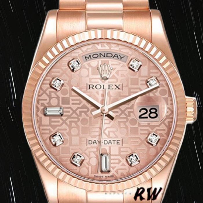 Rolex Day-Date 118235 Pink Jubilee dial 36mm Lady Replica Watch