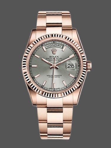 Rolex Day-Date 118235 Rhodium Grey Dial 36mm Unisex Replica Watch