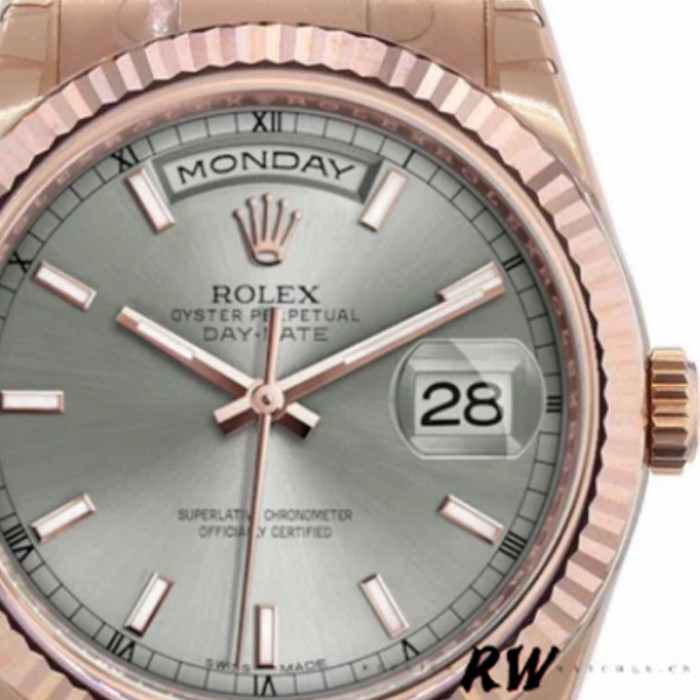 Rolex Day-Date 118235 Rhodium Grey Dial 36mm Unisex Replica Watch