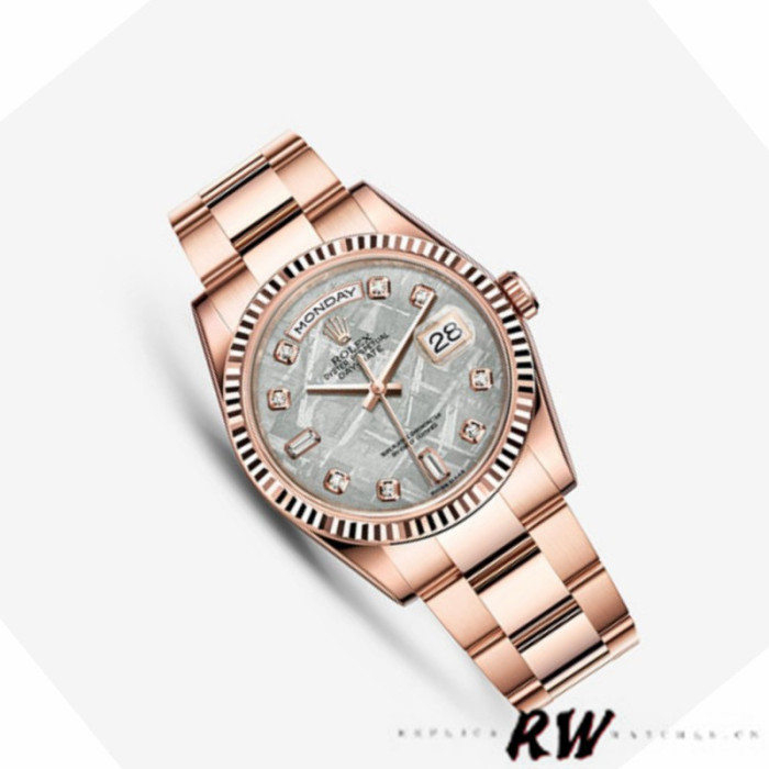 Rolex Day-Date 118235 Meteorite Diamond Dial 36mm Unisex Replica Watch