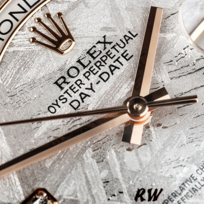 Rolex Day-Date 118235 Everose Gold Meteorite Diamond Dial 36mm Unisex Replica Watch