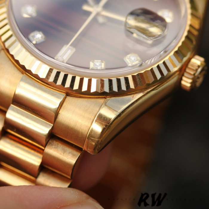 Rolex Day-Date 118238 Yellow Gold Diamond Bulls Eye Dial 36mm Unisex Replica Watch