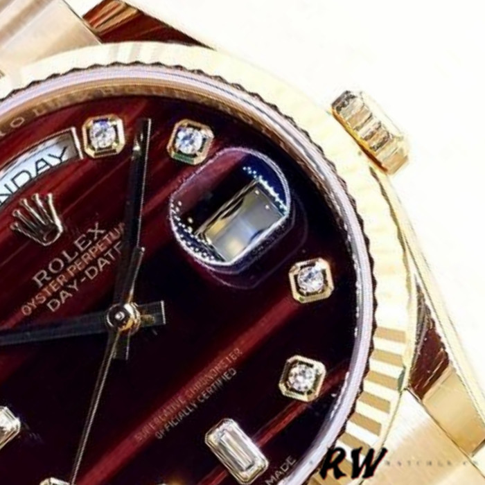 Rolex Day-Date 118238 Oyster Bracelet Diamond Bulls Eye Dial 36mm Unisex Replica Watch