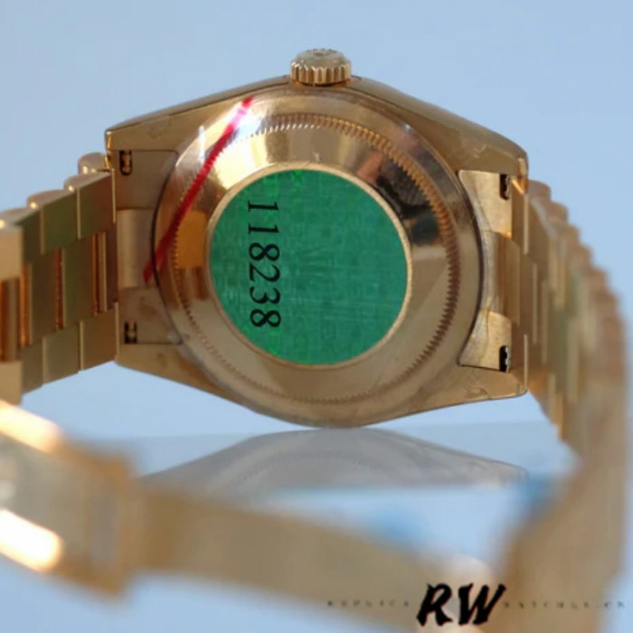 Rolex Day-Date 118238 Yellow Gold Blue Diamond Dial Unisex Replica Watch