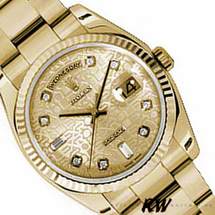Rolex Day-Date 118238 Champagne Jubilee Diamond Dial 36mm Unisex Replica Watch