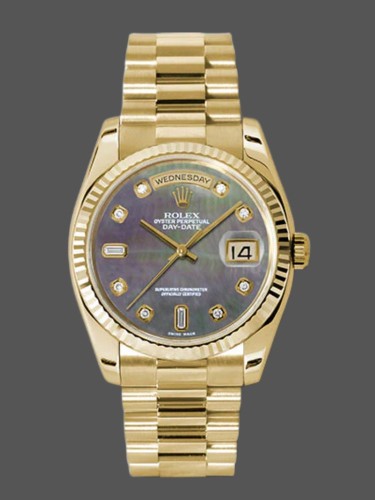 Rolex Day-Date 118238 Dark Mother of Pearl 36mm Unisex Replica Watch