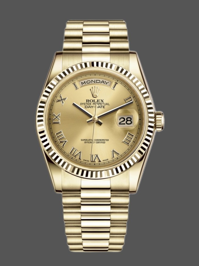 Rolex Day-Date 118238 Champagne Dial 36mm Unisex Replica Watch