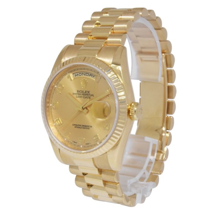 Rolex Day-Date 118238 Champagne Dial Arabic Numeral 36mm Unisex Replica Watch