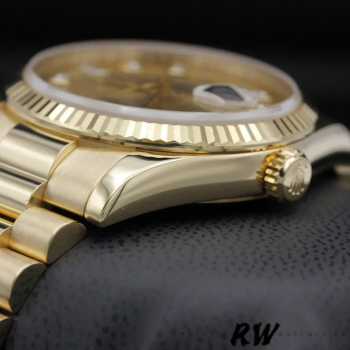 Rolex Day-Date 118238 Yellow Gold Diamond Champagne Dial 36mm Unisex Replica Watch