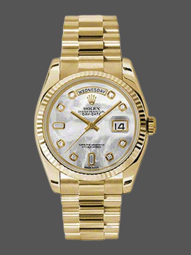 Rolex Day-Date 118238 Mother of Pearl White Dial 36mm Unisex Replica Watch