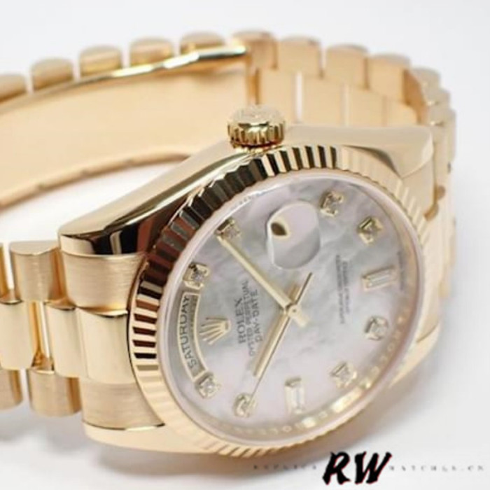 Rolex Day-Date 118238 Mother of Pearl White Dial 36mm Unisex Replica Watch