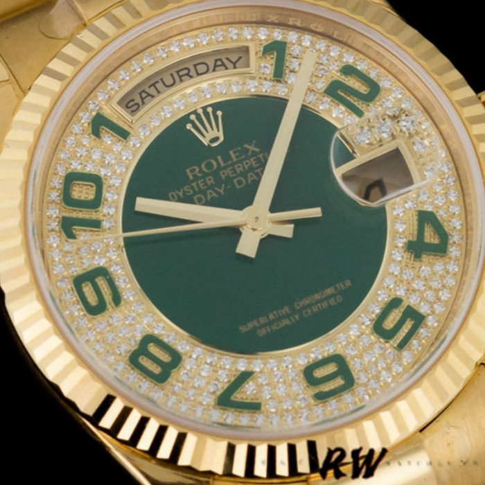 Rolex Day-Date 118238 Green Diamond Pave Dial 36mm Unisex Replica Watch