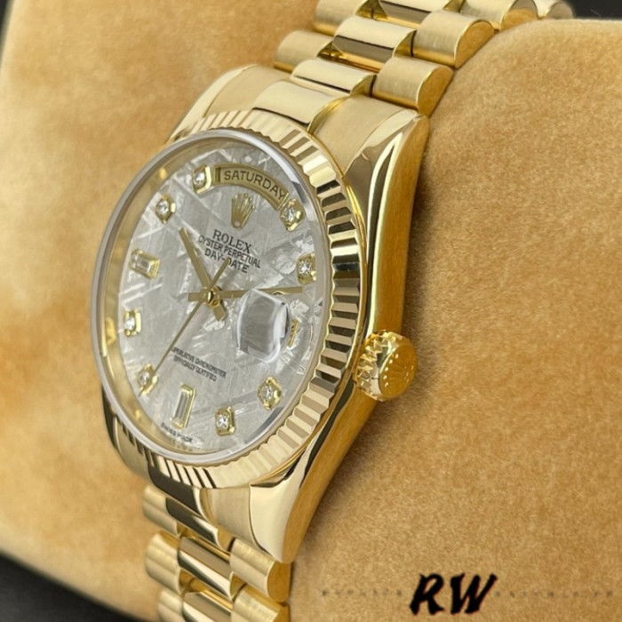 Rolex Day-Date 118238 Diamond Meteorite Dial 36mm Unisex Replica Watch