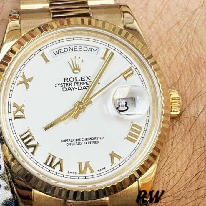 Rolex Day-Date 118238 White Roman numeral dial 36mm Unisex Replica Watch