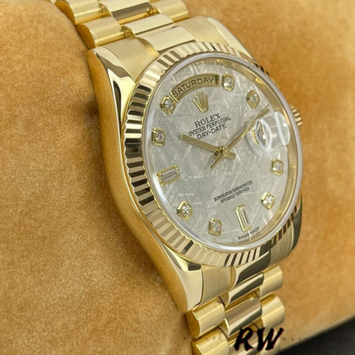 Rolex Day-Date 118238 Diamond Meteorite Dial 36mm Unisex Replica Watch