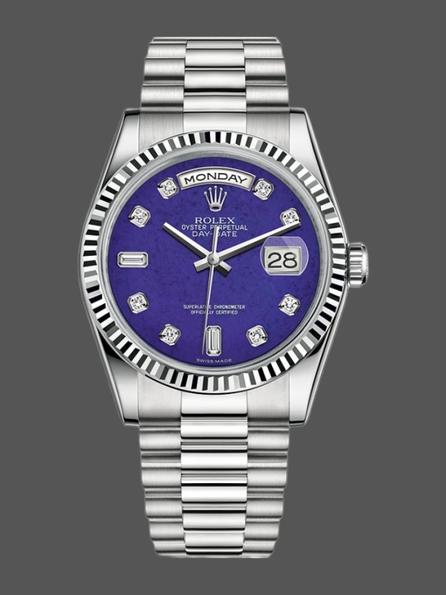 Rolex Day-Date 118239 Diamond Lapis Lazuli Blue Dial 36mm Unisex Replica Watch