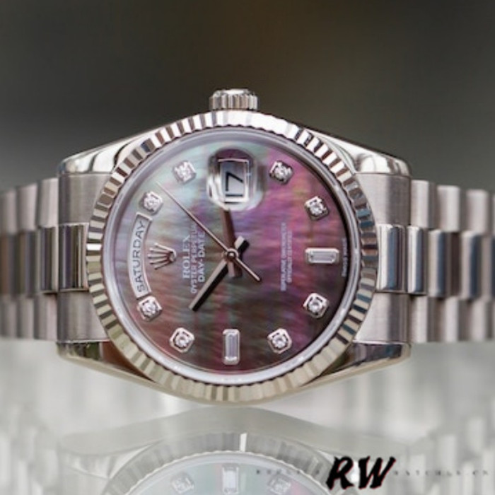 Rolex Day-Date 118239 MOP Black Dial 36mm Unisex Replica Watch