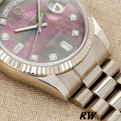 Rolex Day-Date 118239 MOP Black Dial 36mm Unisex Replica Watch