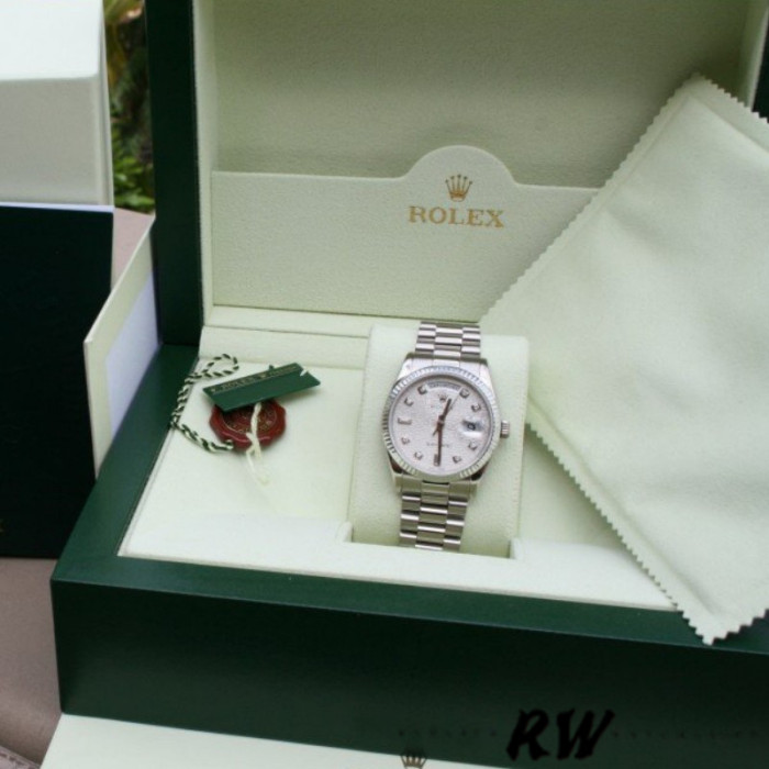 Rolex Day-Date 118239 white gold Jubilee Silver Dial 36mm Unisex Replica Watch