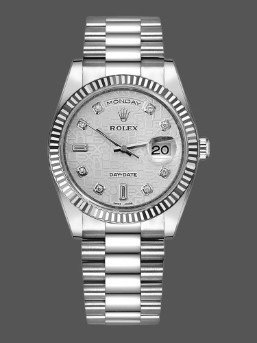 Rolex Day-Date 118239 white gold Jubilee Silver Dial 36mm Unisex Replica Watch