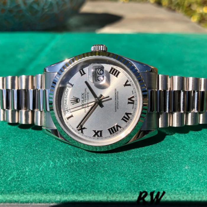 Rolex Day-Date 118239 Silver Roman Numeral 36mm Unisex Replica Watch