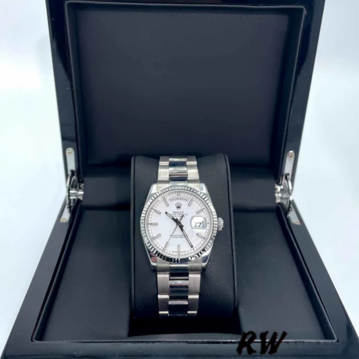 Rolex Day-Date 118239 White Gold White Dial 36mm Unisex Replica Watch