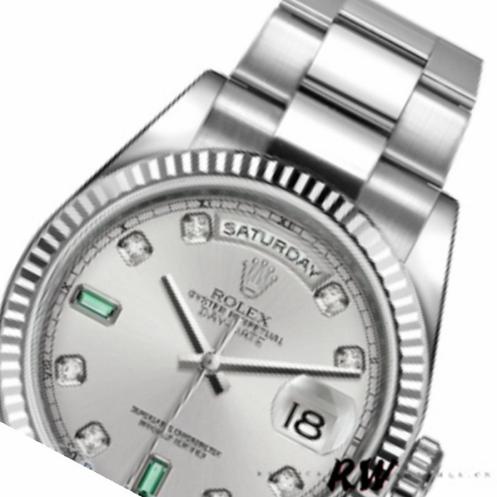 Rolex Day-Date 118239 Rhodium grey Dial white gold 36mm Unisex Replica Watch