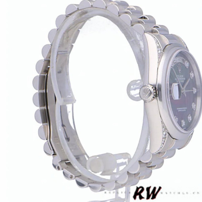 Rolex Day-Date 118296 Platinum MOP Dial Diamond 36mm Unisex Replica Watch