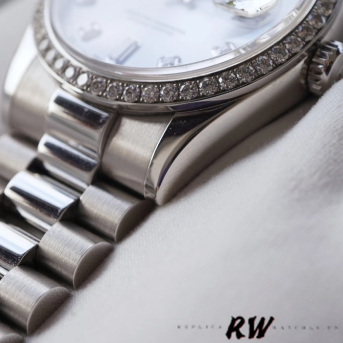 Rolex Day Date 118346 Silver Dial Diamond 36mm Unisex Replica Watch