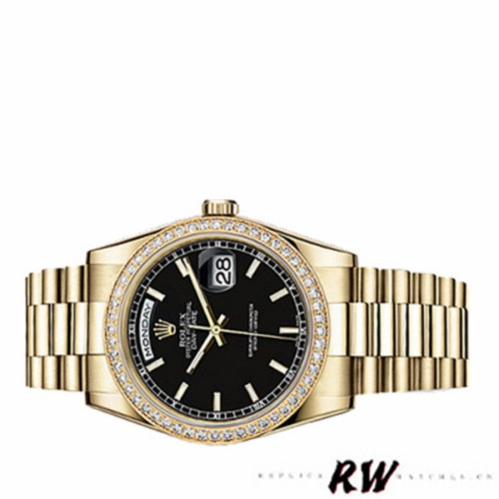 Rolex Day Date 118348 Black Dial 36mm Unisex Replica Watch
