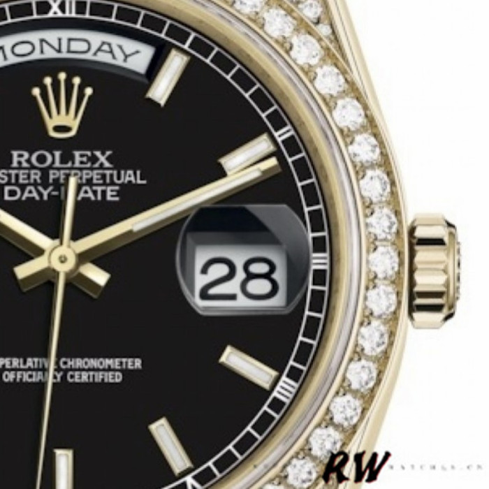 Rolex Day-Date 118388 Black Index Dial 36mm Unisex Replica Watch