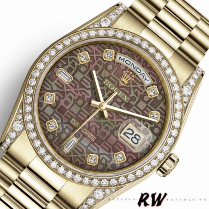 Rolex Day-Date 118388 Mother of Pearl Jubilee Diamond Dial 36mm Unisex Replica Watch
