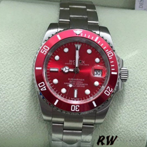 Rolex Submariner 116610 Stainless Steel 40MM Red Dial Mens Replica Watch