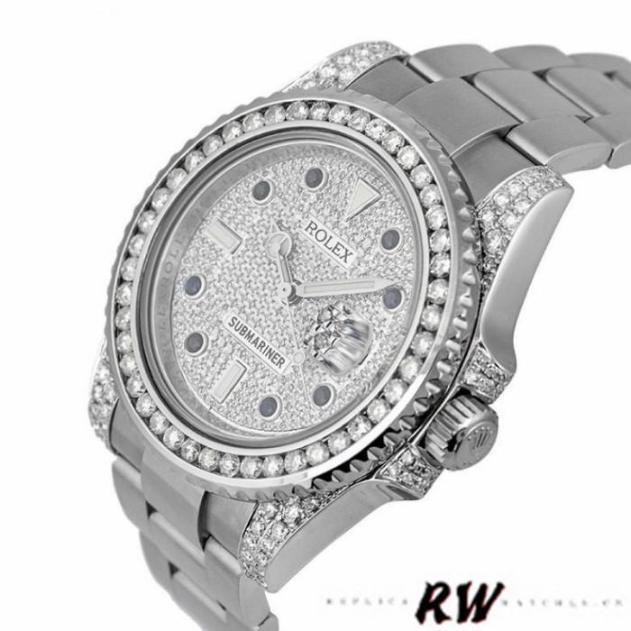 Rolex Submariner Date 116610LN Custom Diamond 40MM Mens Replica Watch
