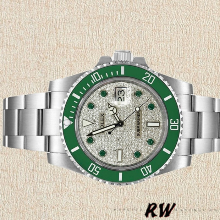 Rolex Submariner 116610 Diamond Paved Dial Automatic 40mm Mens Replica Watch