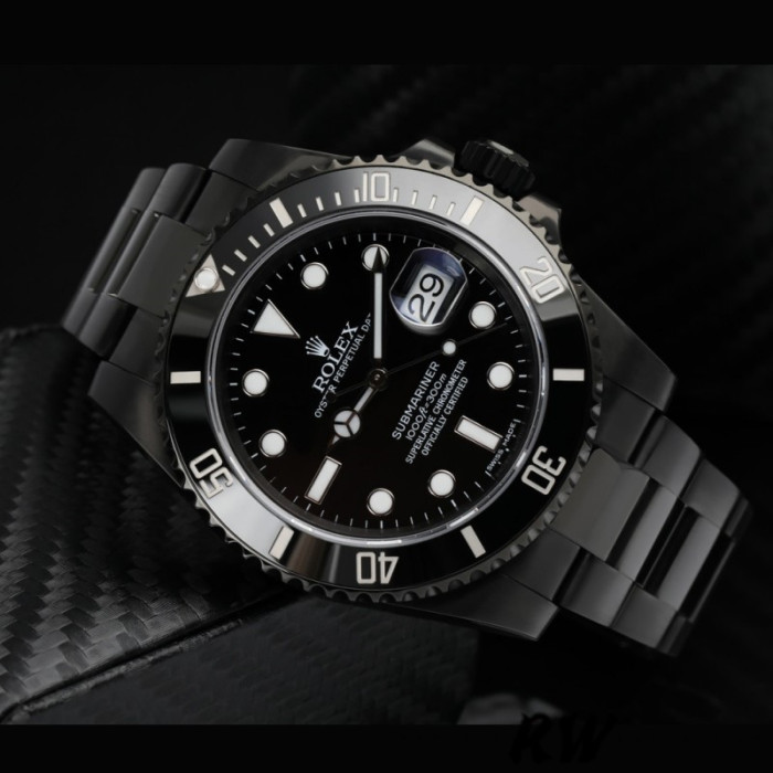 Rolex Submariner Date 116610LN Black Dial Black PVD/DLC Stainless Steel 40MM Mens Replica Watch