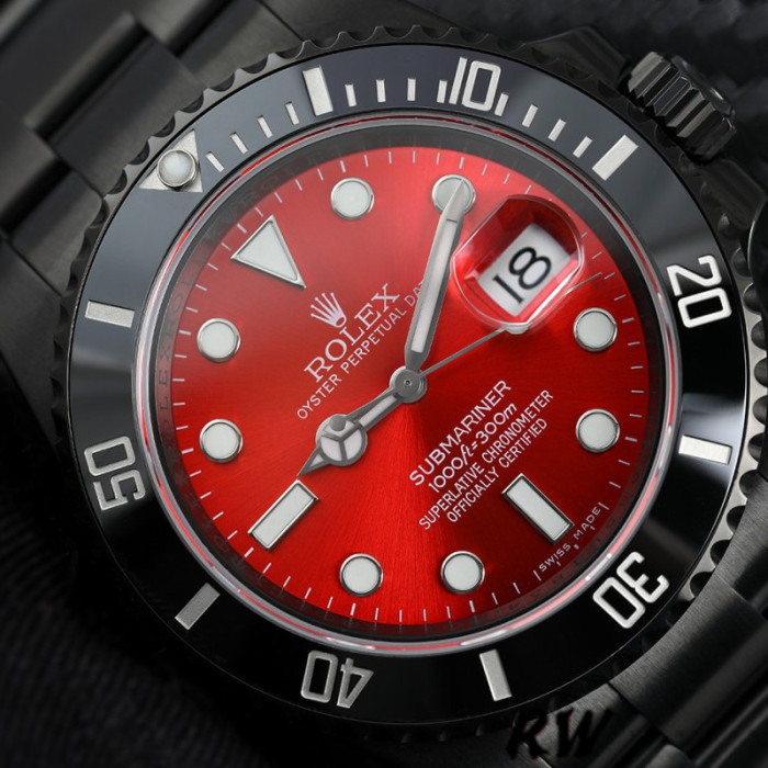 Rolex Submariner Date 116610LN Red Dial Black PVD/DLC Stainless Steel 40MM Mens Replica Watch