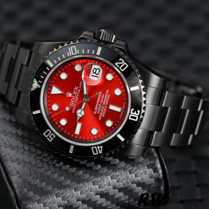 Rolex Submariner Date 116610LN Red Dial Black PVD/DLC Stainless Steel 40MM Mens Replica Watch
