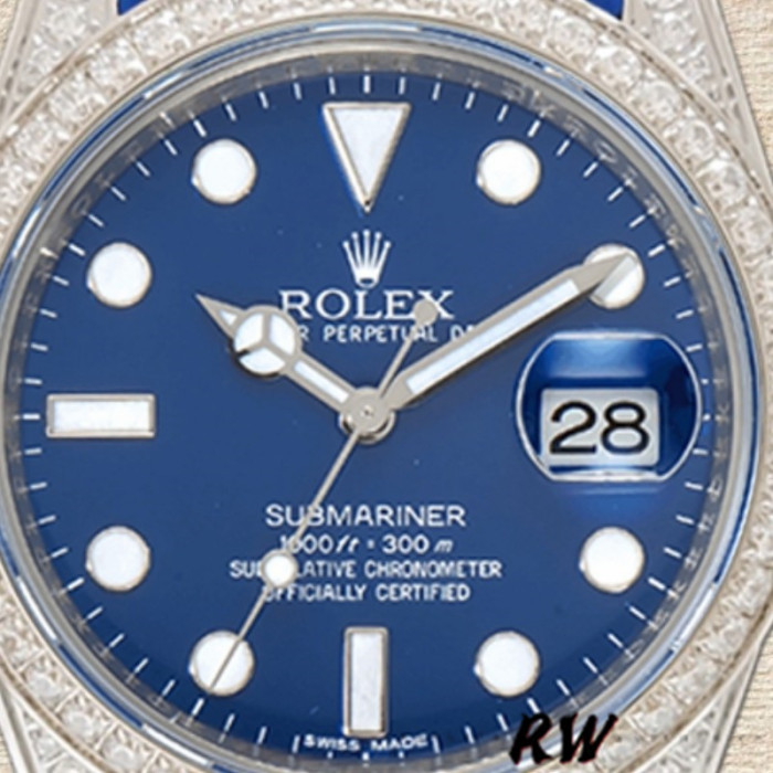 Rolex Submariner 116610 Blue Dial Blue Rubber strap 40mm Mens Replica Watch